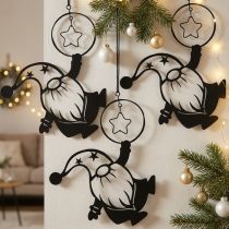 Product Wall Decoration Metal Black Gnome Star 15×17cm 3 pcs
