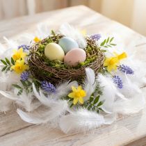 Product Feathers White Real bird feathers for decorating Easter decorations 20g