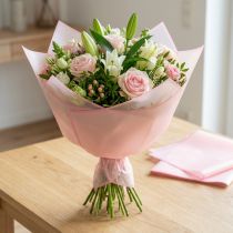 Product Pink Waterproof Florist Film Sheets 57cm for Bouquet Wrapping – Pack of 20