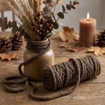 Product Fluffy Mirabell wool cord, brown, 25m decorative ribbon for floristry and crafts