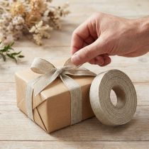 Product Decorative ribbon Nature Basic linen ribbon Various colours 25mm 20m