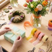 Product Coloured Mesh Craft Ribbons Set – 7 Rolls, 3cm x 10m, Assorted Colours