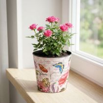 Product Planter flower pattern plastic 10.5cm flower pot summer decoration
