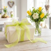 Product Ribbon with polka dot pattern for decorative gift wrapping, 1.5cm wide, 20m long