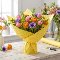 Product Cuff paper tissue paper yellow dots 25cm 100m