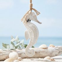 Product Seahorse Decoration for Hanging White Washed 27cm