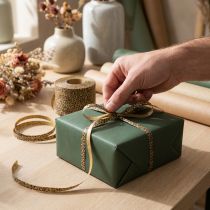 Product Leopard Print Curling Ribbon, Cotton, 10mm x 100m, for Gift Wrapping and Decoration