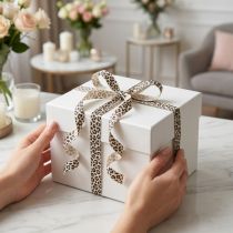 Product Leopard Print Curling Ribbon Cotton 10mm x 100m for Decorative Use