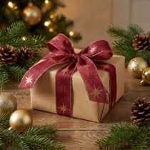 Product Gift ribbon star ribbon decorative ribbon red gold W25mm L20m
