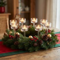 Product Glass tealight holder H15cm 8 pcs