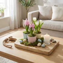 Product Decorative tray board real wood with handle wooden tray L38cm
