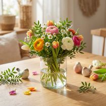 Product Glass vase, flower vase, decorative vase in colorless Ø9cm H10cm