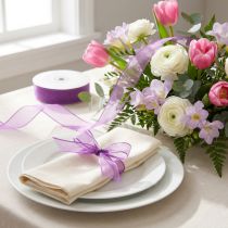 Product Chiffon ribbon organza ribbon decorative ribbon organza purple 15mm 20m