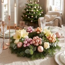 Product Mirror berries apricot pink glass balls wire Ø20mm 140 pcs