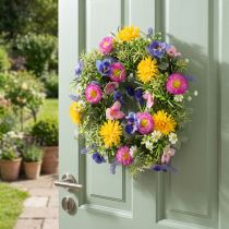 Product Artificial spring flower wreath for front door decoration, 30cm