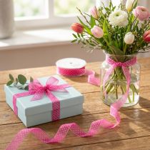 Product Gift ribbon, ideal for creative gift wrapping and DIY projects, 2.5cm wide, 20m long