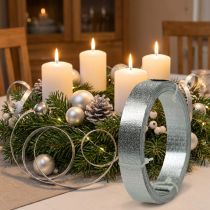 Product Aluminum flat wire ribbon, matte silver, 20mm x 5m - decorative ribbon, crafting, DIY
