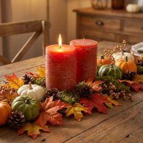 Product Solid colored candles orange 85x120mm 2pcs