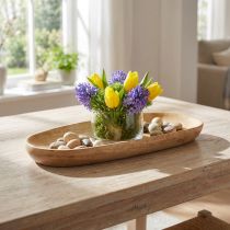 Product Wooden tray oval natural mango wood 28×12×2.5cm