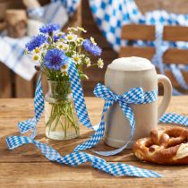 Product Deco ribbon blue-white 15mm 20m