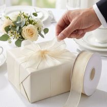 Product Chiffon ribbon organza ribbon decorative ribbon organza cream 25mm 20m