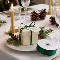 Product Satin ribbon gift ribbon fabric ribbon dark green 3mm 50m