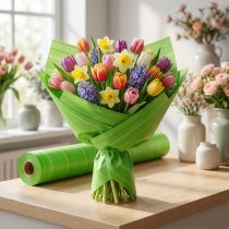 Product Green Striped Wrapping Paper Roll 37.5cm x 100m