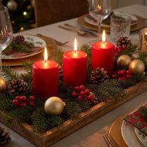 Product Pillar Candles Red Candles H70mm Ø50mm 12 pcs