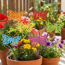 Product Flower Stick Butterfly Colorful 22cm 12 Pcs
