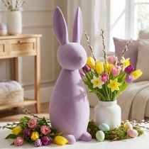 Product Decorative Easter Bunny, Flocked Lilac Purple, H69cm