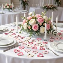 Product Hearts for scattering pink, natural 4cm 72 pcs