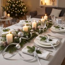 Product Christmas ribbon lurex silver 10mm 50m