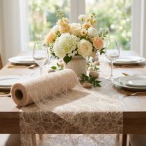 Product Deco fleece table runner Sizoweb beige 30cm 25m