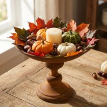 Product Decorative bowl on foot bowl rust look metal Ø22cm H18.5cm