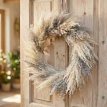 Product Dried Pampas Grass Wreath, Boho Door Wreath Decoration, Natural Dried Flowers Ø31cm, Wall Wreath