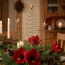 Product Christmas pine tree flower pin metal 30cm 6 pcs