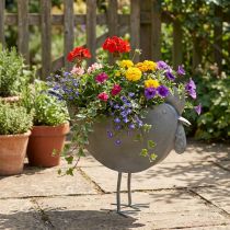Product Flower pot chicken metal bird zinc metal decoration 51×16×37cm