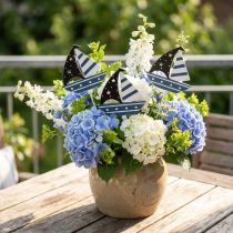 Product Maritime decoration Little boats on a stick Flower pot decoration 7cm 14pcs