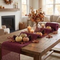 Product Table runner jute table ribbon jute ribbon wine red 15cm 10m