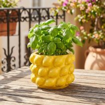 Product Flower pot ceramic planter lemon yellow Ø18cm H13cm