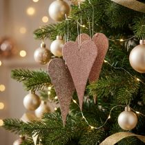 Product Hanging Decoration Hearts for Hanging Orange/Purple 15cm 6 Pcs