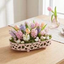 Product Decorative bowl Oval bowl with feet table decoration pink 30×18cm