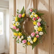 Product Hay wreaths, natural table decoration, door wreath, 26-27cm, 5 pieces
