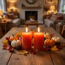 Product Colored candles orange 60x80mm 4pcs