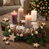 Product Wooden Stars Decoration Scatter Decoration Christmas Natural 3/5/7cm 29 pcs