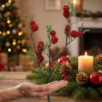 Product Berry branch Artificial Christmas branch Mulberries 63cm