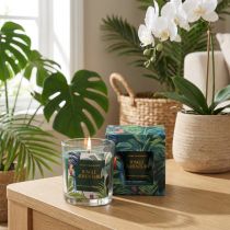 Product Scented candle in a glass vessel Cucumber-Eucalyptus candle Green Ø7cm