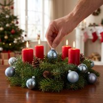 Product Mini Christmas baubles Glass Blue matte metallic 40mm 32pcs