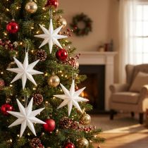 Product Glitter Star White 10cm 12 pcs