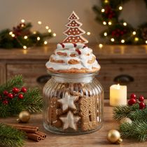 Product Christmas bonbonniere glass, fir cookie jar Ø11cm H21cm